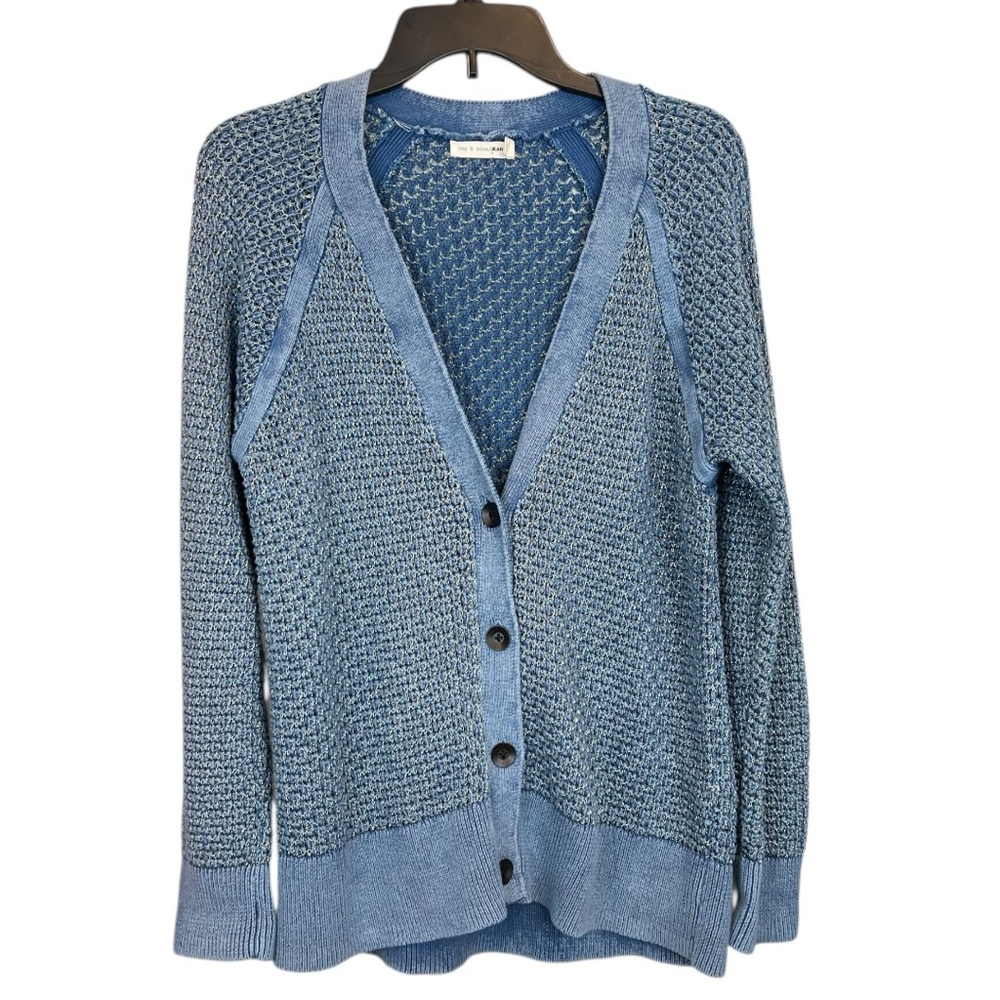 Rag and Bone Kyra v-neck button front metallic knit cardigan - Picture 6 of 12